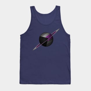 Planet and Rings in Demisexual Pride Flag Colors Tank Top